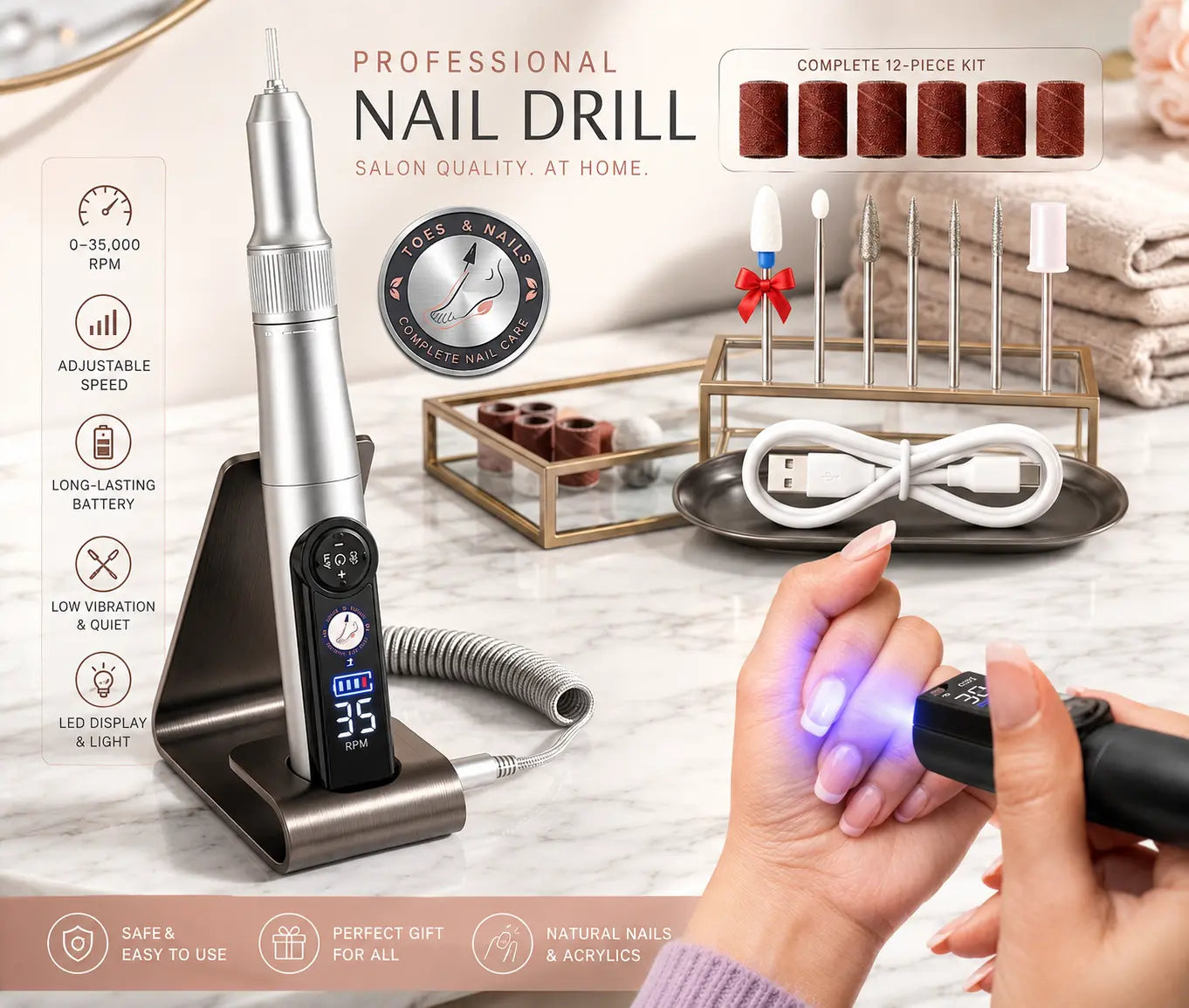 NailPro Duo 2-in-1 Electric Nail Drill & UV Lamp