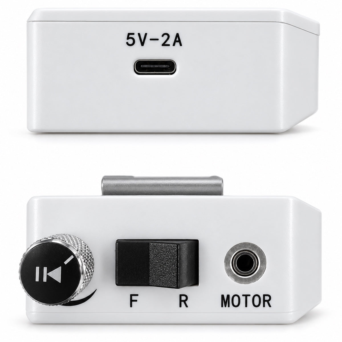 RN-813V controls: USB-C 5V 2A charging port, speed dial, forward/reverse switch and motor socket