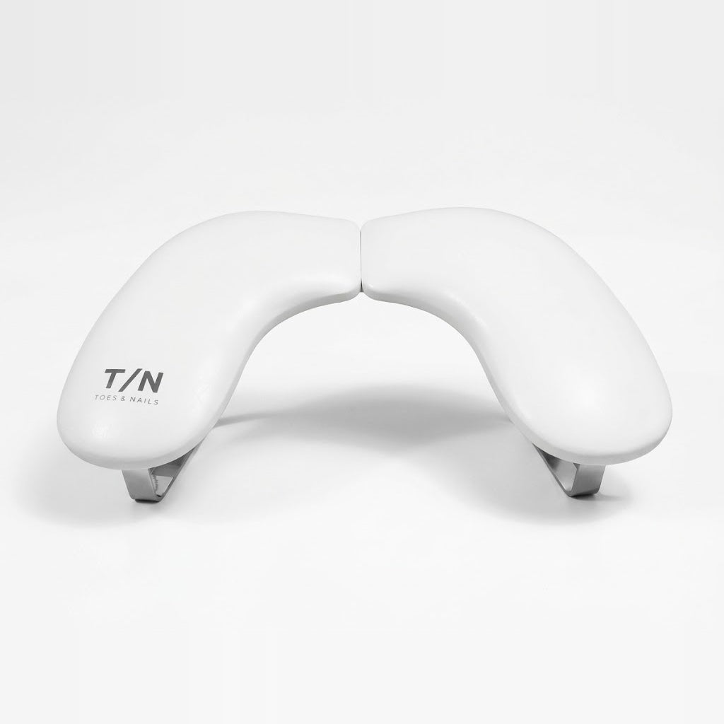 White RN-H8 foldable U-shaped nail arm rest on metal stands