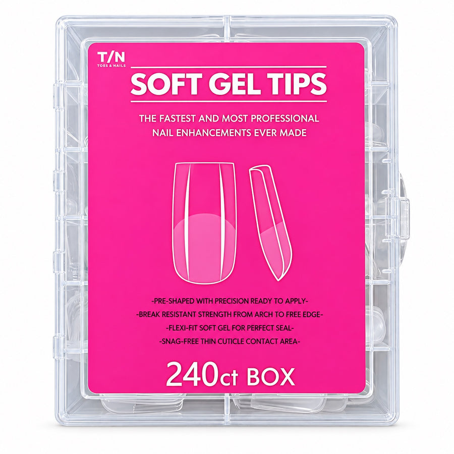Soft Gel Nail Tips, 240 Pieces in 12 Sizes